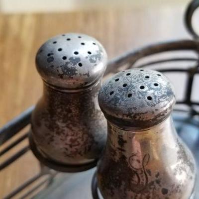 LOT #684: Vintage Sterling Silver Salt and Pepper Shaker Set