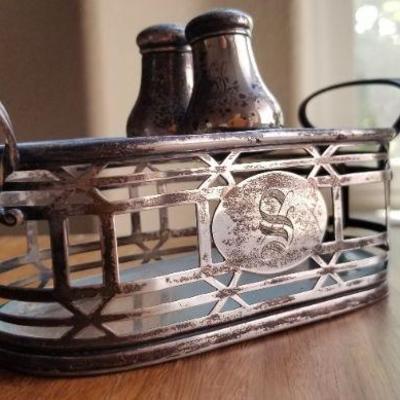 LOT #684: Vintage Sterling Silver Salt and Pepper Shaker Set