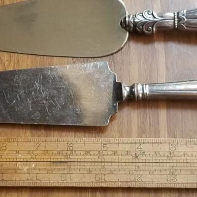 LOT #688: (2) Sterling Silver Vintage Cake Knives 