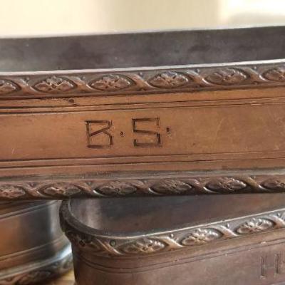 LOT #693: (3) Sterling Silver 925 Monogrammed Napkin Ring Holders 