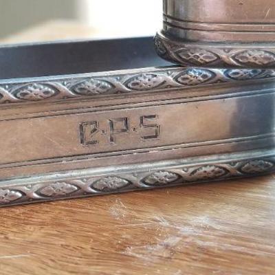 LOT #693: (3) Sterling Silver 925 Monogrammed Napkin Ring Holders 