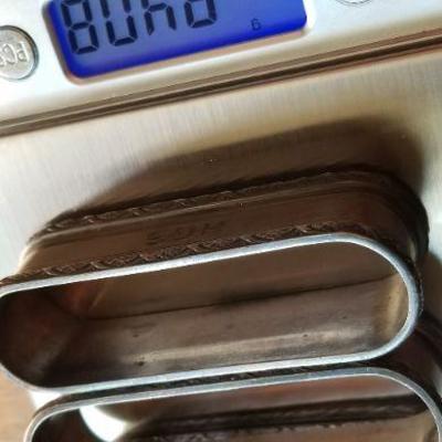LOT #693: (3) Sterling Silver 925 Monogrammed Napkin Ring Holders 