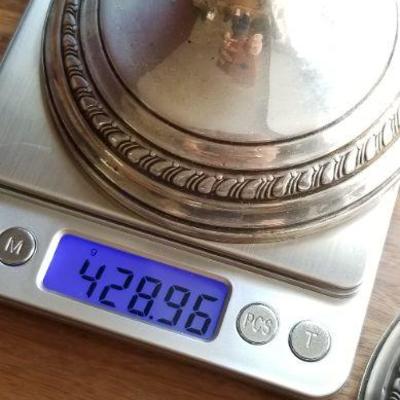 LOT #694: Vintage Weighted Sterling Silver Candle Holders