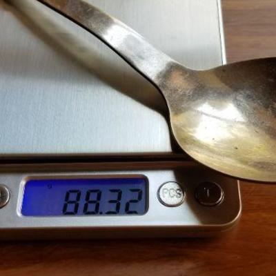 LOT #695: Vintage Large Sterling Silver 925 Serving Spoon