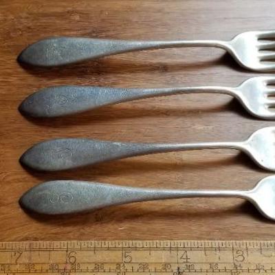 LOT #698: HUGE Sterling Silver 925 Dinnerware Service Monogrammed