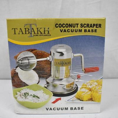 Tabakh Coconut Scraper Peeler/Shredder w/ Vacuum Base, Stainless Steel - New