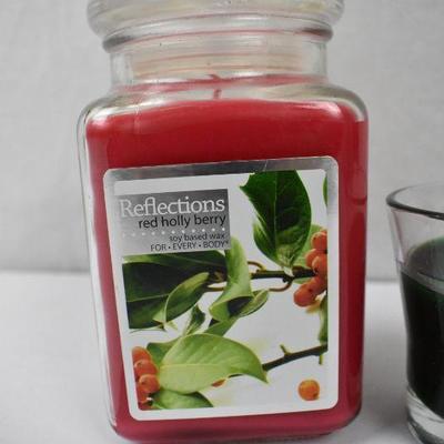 5 Candles: Red Holly Berry, Evergreen, & 3 Vanilla - New