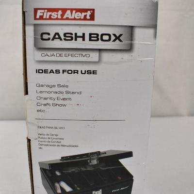 First Alert Cash Box with Key, Removable Tray, and Carry Handle. 3020F - New