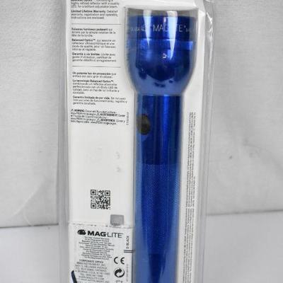 Maglite 2D LED Flashlight with Batteries, Blue - New