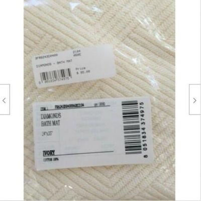 FRETTE bathmat 100% Egyptian Cotton diamond floor mat NEW IN PACKAGING