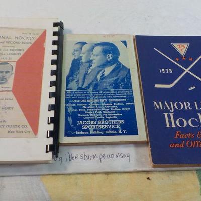 3- 1930's  Major League Hockey Guide and record Book.