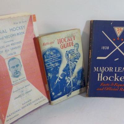 3- 1930's  Major League Hockey Guide and record Book.