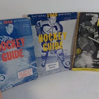 " war time Hockey guides (3), 1944, 1945, 1946.