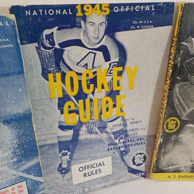 " war time Hockey guides (3), 1944, 1945, 1946.