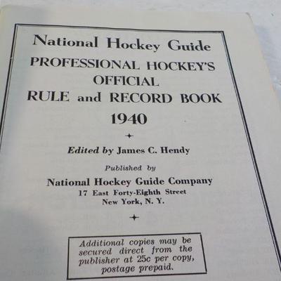 1940, 1942, 1943, Hockey Guides official records.