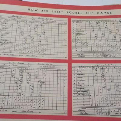 Jim Britt's Official Baseball Score Book. 1948.