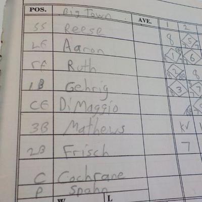 Jim Britt's Official Baseball Score Book. 1948.