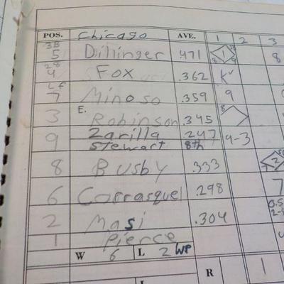Jim Britt's Official Baseball Score Book. 1948.