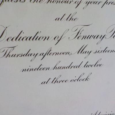 "Original 1912 Photo and Invitation of  the opening Of Fenway Park "