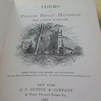 " 1883 1st Edition Poems by Frances Ridley Haverdal".