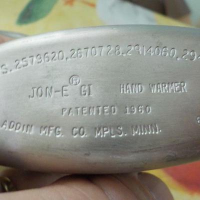 " Jon-E, GI Hand Warmer by Aladdin Co."