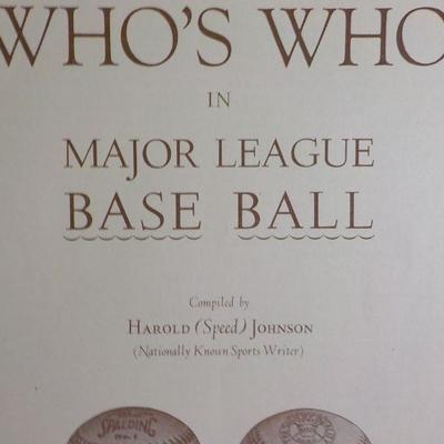 " 1933 Edition Hard cover Book of Who's Who in Major League Base ball".