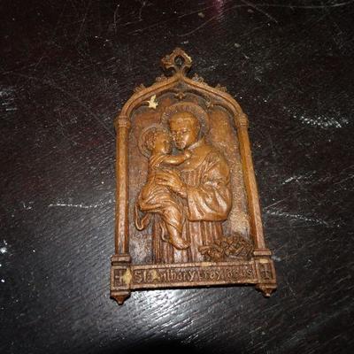 Vintage Religious Plaque, Saint Anthony 
