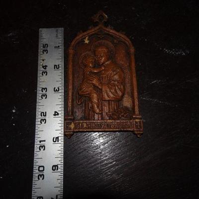 Vintage Religious Plaque, Saint Anthony 