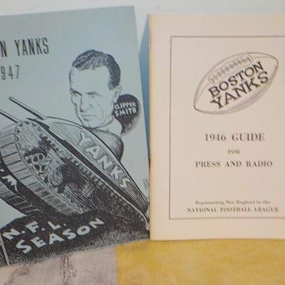" Boston Yanks Football 1946 and 1947 Press and Radio Programs.