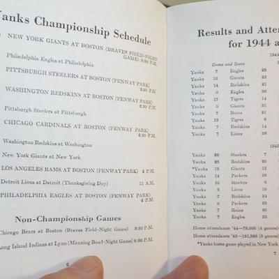 " Boston Yanks Football 1946 and 1947 Press and Radio Programs.