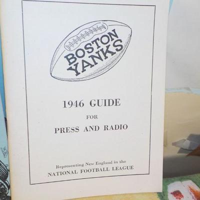 " Boston Yanks Football 1946 and 1947 Press and Radio Programs.