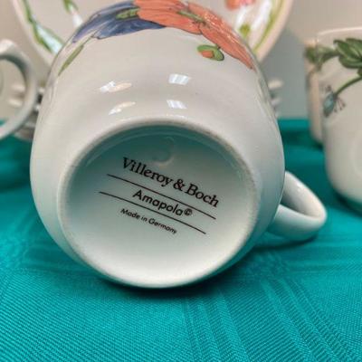 5 Villeroy & Bach Amepola Cup and Saucer Sets