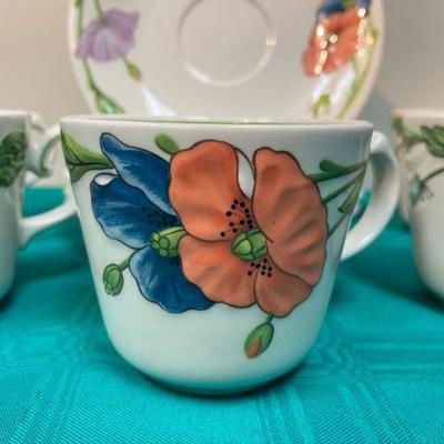 5 Villeroy & Bach Amepola Cup and Saucer Sets