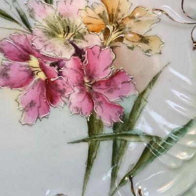 Beautiful Flower Painted Plate Faux Handle