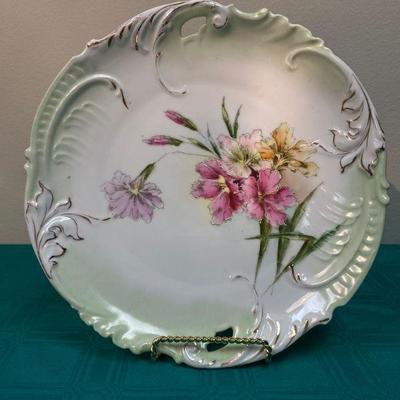 Beautiful Flower Painted Plate Faux Handle