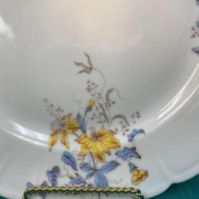 Double Handle Carlsbad Austria Plate Yellow & Blue Floral