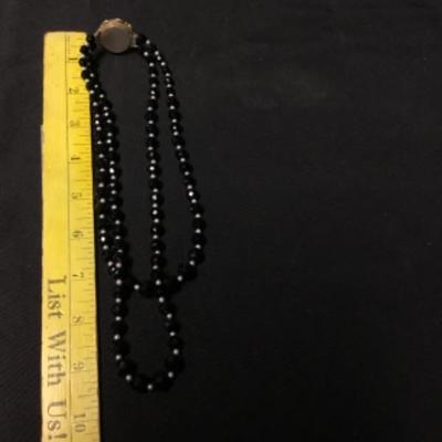 Black Beaded Necklace Lot