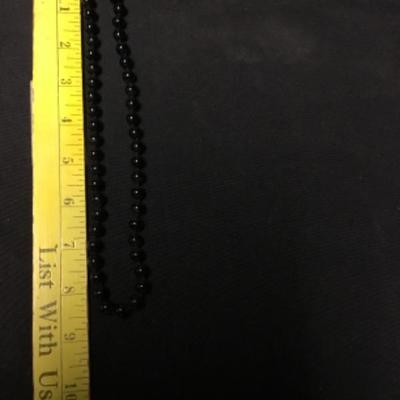 Black Beaded Necklace Lot