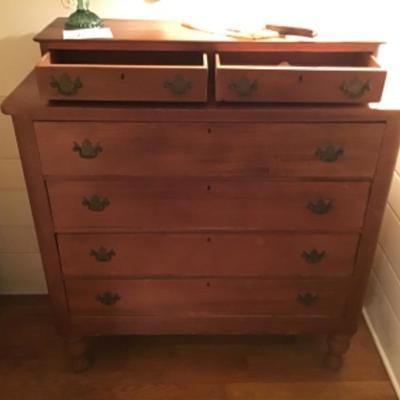 LOT # 400 Antique Cherry Dresser with Glove Drawers 