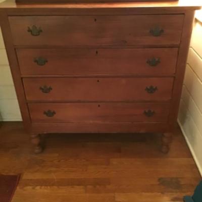 LOT # 400 Antique Cherry Dresser with Glove Drawers 