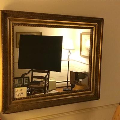 LOT # 439 ANTIQUE GOLD WALL MIRROR