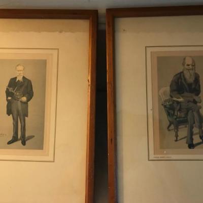 LOT # 442 Set of 9 Famous Scientists by SPY Framed Artwork 