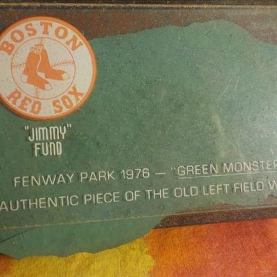 A Fenway Park piece 1976 authentic piece of wall.