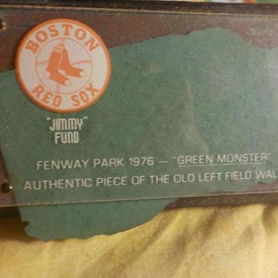 A Fenway Park piece 1976 authentic piece of wall.