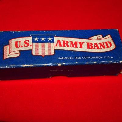 U.S. Army Band Harmonica, Patriotic, Red, White Blue  