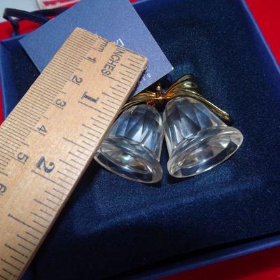Swarovski Crystal Memories Miniature Bells 18k Gold Plated Trim Celebrations