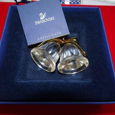 Swarovski Crystal Memories Miniature Bells 18k Gold Plated Trim Celebrations