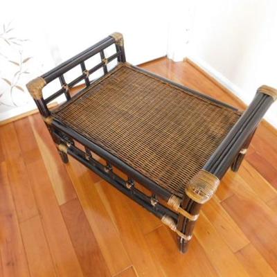 Choice Two Wicker Rattan Foot or Seat Bench with Cushion 26
