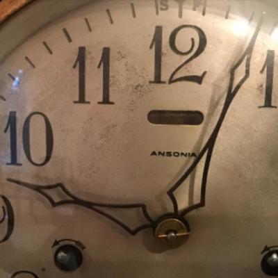 LOT # 455 Antique Ansonia Wooden Mantle Clock 