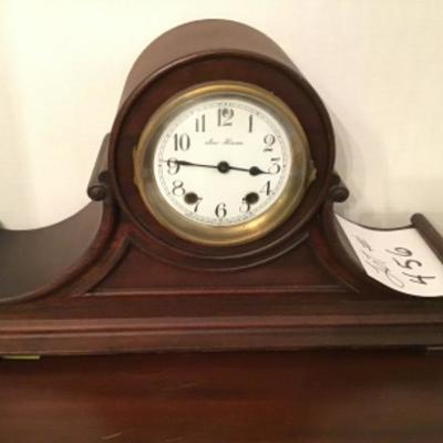 LOT # 456 Antique New Haven Wooden Mantle Clock 